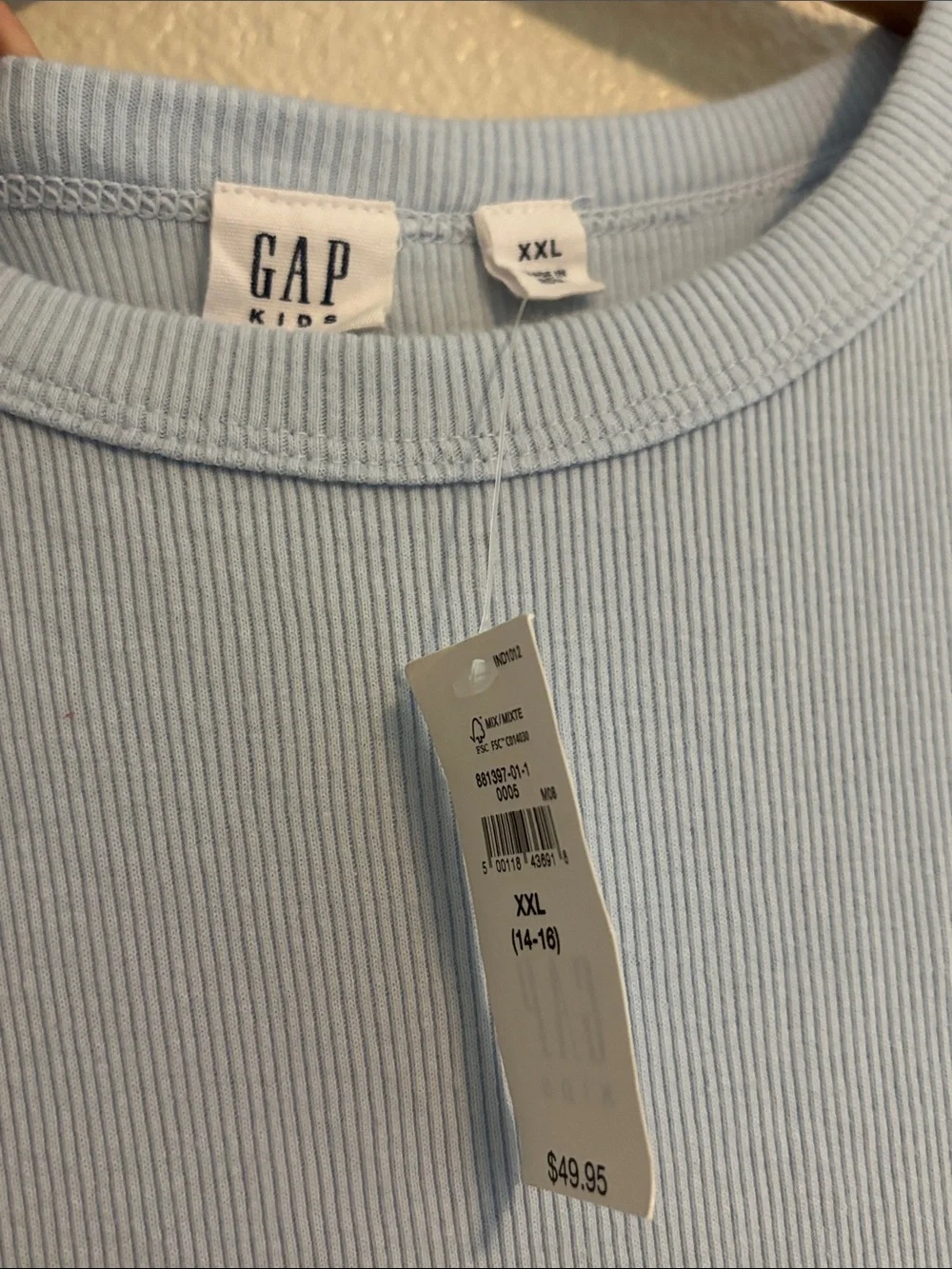 NWT Gap Kids 100% Cotton Light Blue Tiered Dress Size XXL 14/16 dainty classic